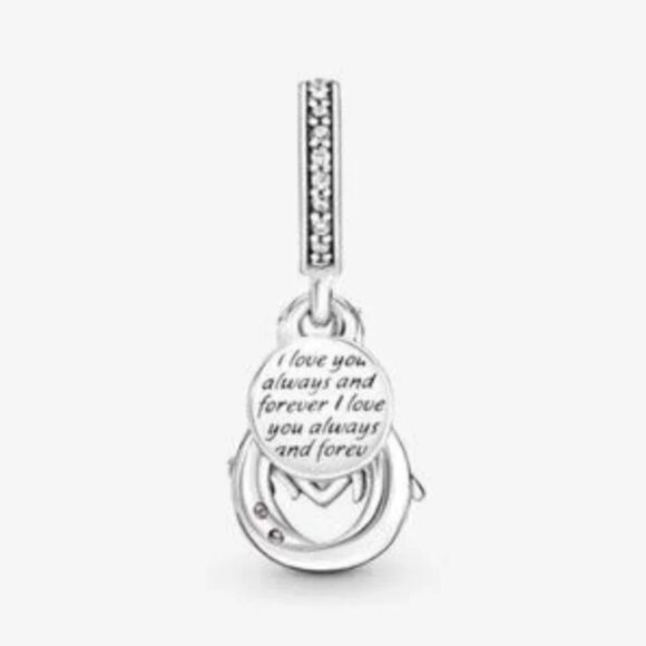 NIB PANDORA Mom Infinity Pavé Double Dangle Charm 791468C01 Sterling Silver Gift - Picture 2 of 7